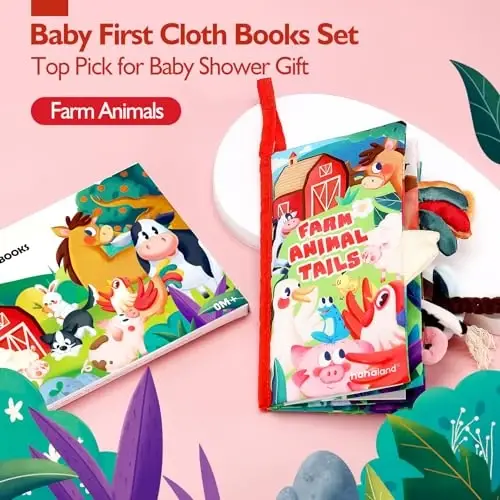 hahaland Bebek Kitapları 0-6 Ay, Bebek Karın Zamanı Oyuncakları 6 ila 12 Ay Dokun Hisset Kitabı Erkek Kız için Hediyeler 0-3 Ay Öğrenme Oyuncağı Bebek Noel Doğum Günü Hediyeleri Çorap Doldurucular (Tekli) - 2