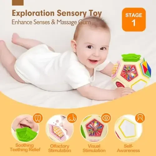 hahaland Montessori Toys for 1 Year Old Girl Gifts-Busy Activity Cube Travel Toys for 12-18 Months Baby Sensory Ball Development Educational Toy for 6 12 18 Months - 4