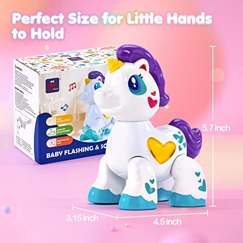 Hahaland Toys for 1 Year Old Girl Toddler Girl Toys Unicorn Musical Light up Baby Girls, Interactive Travel One Year Old Girl Christmas Stocking Stuffers - 6