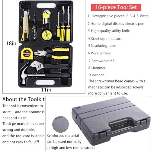 HAIPHAIK Car Emergency Roadside Kit - Roadside Assistance Emergency Kit, Car Emergency Kit with Jumper Cables, Safety Kits for Cars, Folding Shovel, Tow Rope, Car Tool Kit - HAIPHAIK (1)