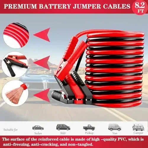 HAIPHAIK Emergency Roadside Kit for Car,Emergency Kits for Vehicles,Jumper Cables headlamps car Glasses Holder,Roadside Emergency Kit Women Men - 2