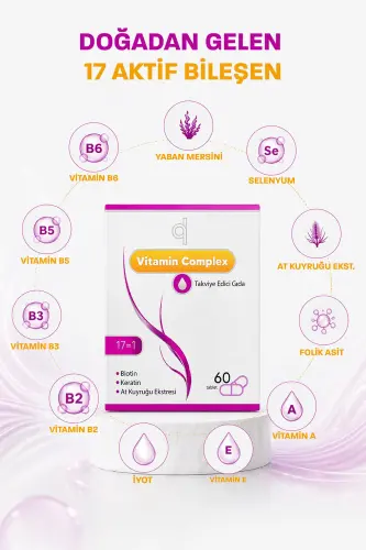 Hair and Nail Vitamin - Hair Vitamin B Complex - Biotin Tablet Keratin Selenium Zinc Hair Loss - 2