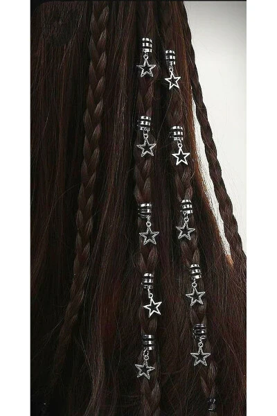 Hair Beads Hair Ring Starred 10 Pieces - HBTASARIM