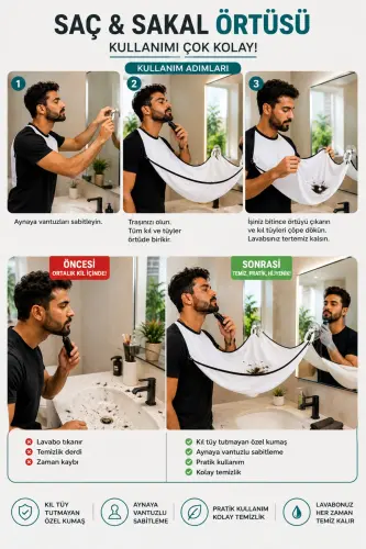 Hair Beard Cutting Shaving Apron-white - 2