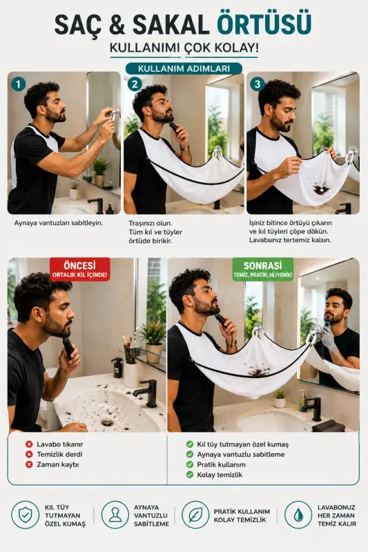 Hair Beard Cutting Shaving Apron-white - 2