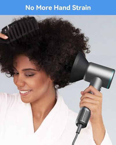 Hair Blow Dryer with Diffuser, Ionic Hair Dryer with 150000 RPM High-Speed Brushless Motor for Fast Drying, Professional Quiet Lightweight Travel Hair Dryer with Diffuser and Nozzle for Home - 7