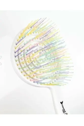 Hair Brush and Comb Pink and White Pro Three-Dimensional Oval Hair Brush 02 6011series-pink and white - 3