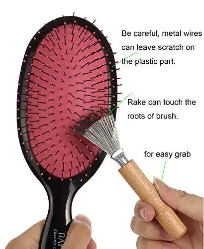 Hair Brush Cleaner with Metal Wire Rake for Hair Dust Lint Removal - 2