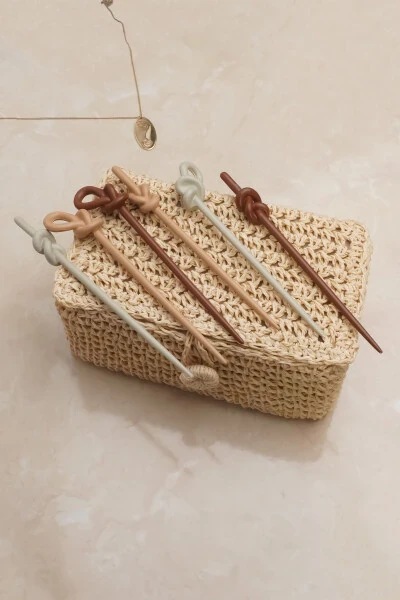 Hair Bun Holder Women 6 Pcs Brown Shades Women Hair Bun Stick - Modazone (1)