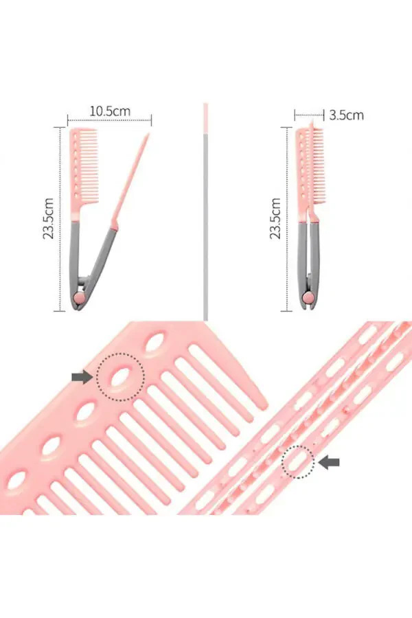 Hair Cutting V-Shaped Straightener Blow Dryer Barber Comb Lob Assortment - 6