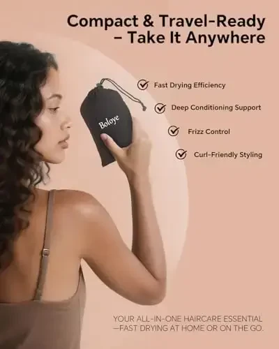 Hair Dryer Bonnet, Large Bonnet Hooded Hair Dryer Attachment for Speeds Up Drying Time & Deep Conditioning, Fits All Head Sizes & All Hair Styling, for Women Long Curly Braid Hair (Black, Large) - 7