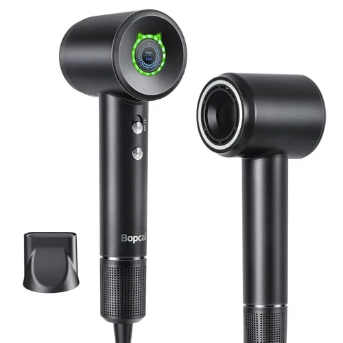 Hair Dryer - Bopcal Ionic Blow Dryer with Concentrator for All Hair Types, 110000 RPM High-Speed Fast Drying Lightweight and Quiet, 200 Million Negative Ions Dryer with Thermo-Control (1500w) - Bopcal