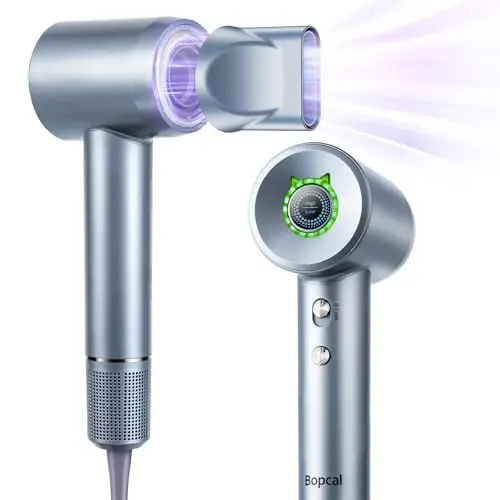 Hair Dryer - Bopcal Ionic Blow Dryer with Concentrator for All Hair Types,110000 RPM High-Speed Fast Drying Lightweight and Quiet, 200 Million Negative Ions Dryer with Thermo-Control (1500w) - 5