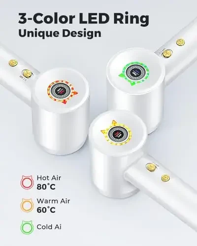 Hair Dryer - Bopcal Ionic Blow Dryer with Concentrator for All Hair Types,160000 RPM High-Speed Fast Drying Lightweight and Quiet, 200 Million Negative Ions Dryer with Thermo-Control (1500w) - 4