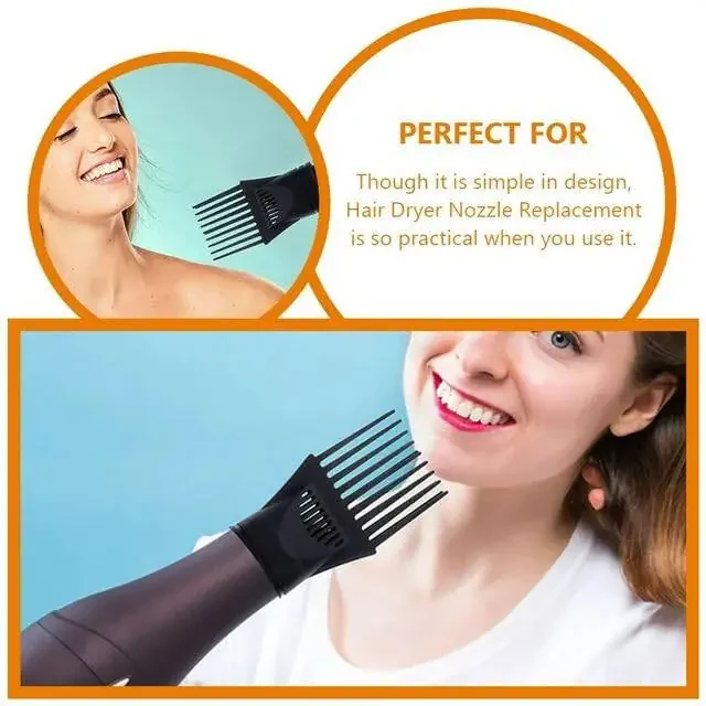 Hair Dryer Comb Nozzle Plastic Hairdressing Salon Blow Comb Attachment Styling Tool Hair Dryers and Accessories for Straightening Detangling Fine Curly Natural Hair Nice and Fashionable Accessory - 3