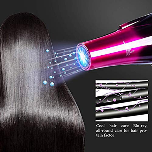 Hair Dryer Professional Blow Dryer Negative Ions 3500W Powerful Fast Drying Low Noise Long Cord Quick Dryer with Nozzle and Diffuser Hair Blow Dryer with 2 Speed and 3 Heat Settings (Purple-2) - 5