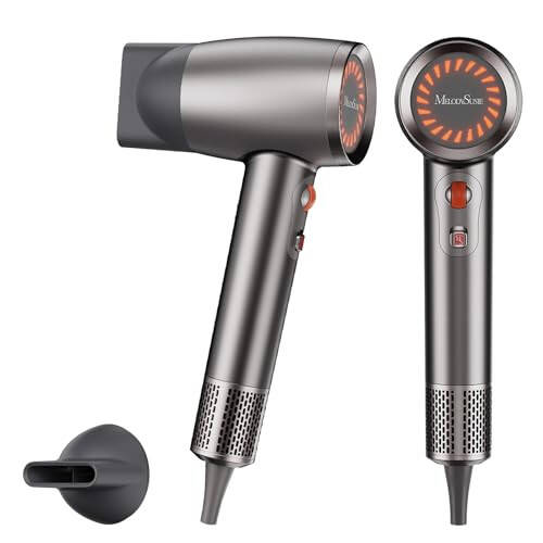 Hair Dryer - Professional Ionic Blow Dryer with 1600W, 200 Million Negative Ions, Speed Roller Technology, 120,000 RPM High-Speed Brushless Motor for Fast Drying, Light & Low Noise Hairdryer - 1