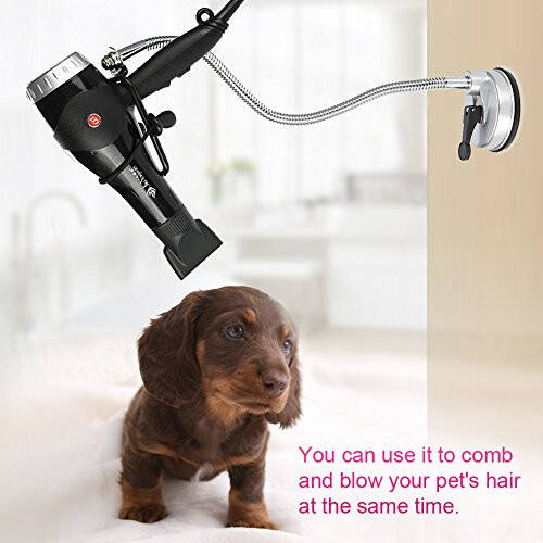 Hair Dryer Stand, 360 Degree Rotating Lazy Hair Dryer Stand Hand with Heavy Base, Hands-Free Blow Dryer Holder Countertop, Adjustable Height Hair Dryer Holder - 1