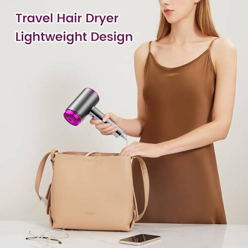 Hair Dryer with Diffuser, Powerful Fast Drying Low Noise Blow Dryer, Ideal for Home Salon Travel - 6