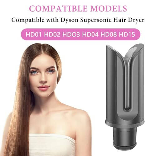 Hair Straightener Attachment for Dyson HD01 HD02 HD03 HD04 HD08 HD15 Supersonic Hair Dryer, Hair Dryer Attachments Accessories, for Dyson Hair Dryer Straightening Styling Nozzle - 2