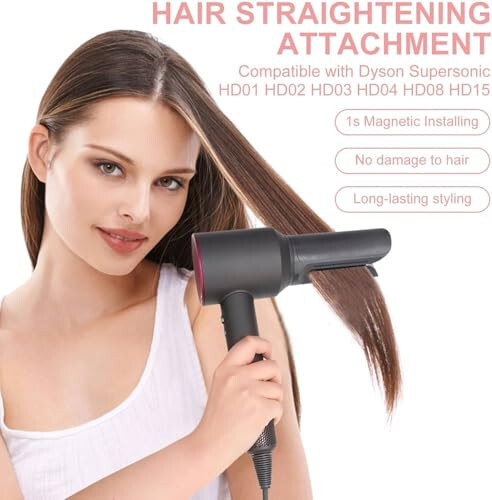 Hair Straightener Attachment for Dyson Supersonic Hair Dryer HD15 HD08 HD01 HD02 HD03 HD04, Straightening Styling Nozzle Tool for Hair Dryers converting Hair Straighteners - 3