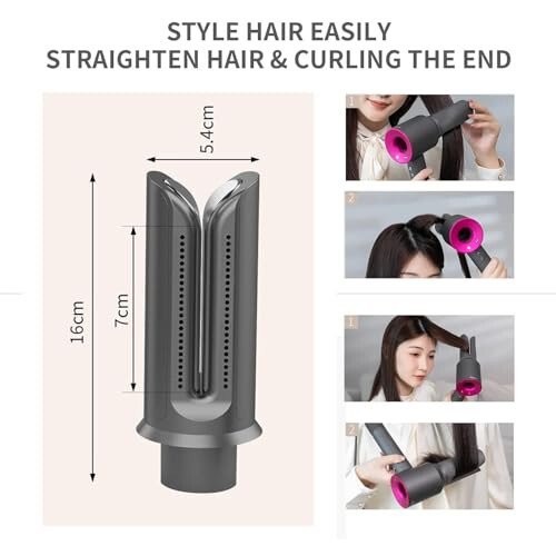 Hair Straightener Attachment for Dyson Supersonic Hair Dryer HD15 HD08 HD01 HD02 HD03 HD04, Straightening Styling Nozzle Tool for Hair Dryers converting Hair Straighteners - 7