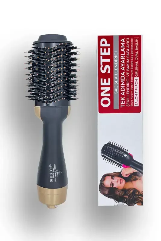 Hair Styler And Hair Straightener Blow Dryer Brush New Model Gold Color ONE202101-Gold - 1
