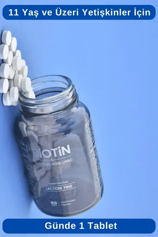 Hair Vitamin 60 Tablet Biotin 5000 mcg-Zinc 15 mg-Copper 2000 mcg-Selenium 50 mcg - 6