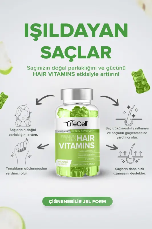 Hair Vitamins Vitamin C Biotin Zinc - Hair Vitamin - Dietary Supplement - 2