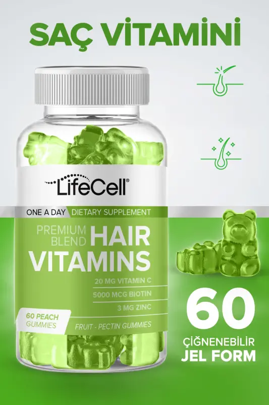 Hair Vitamins Vitamin C Biotin Zinc - Hair Vitamin - Dietary Supplement - 1