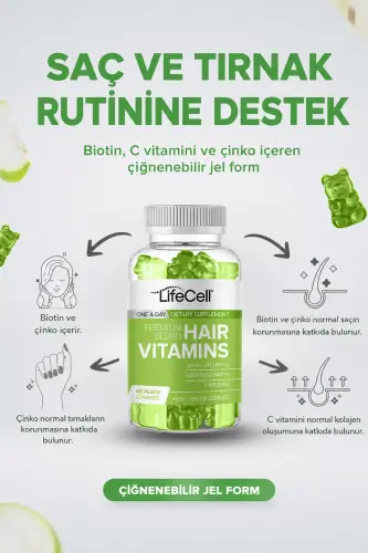Hair Vitamins Vitamin C Biotin Zinc - Hair Vitamin - Dietary Supplement - 3