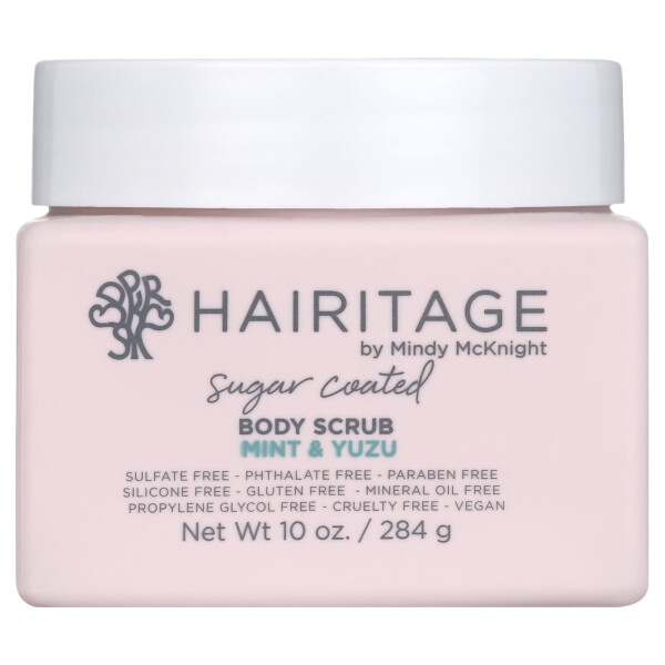 Hairitage Sugar Coated Mint & Yuzu Scented Body Scrub для тусклой кожи, для всех типов кожи, 10 жидких унций - 1