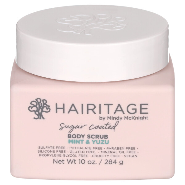 Hairitage Sugar Coated Mint & Yuzu Scented Body Scrub для тусклой кожи, для всех типов кожи, 10 жидких унций - 10