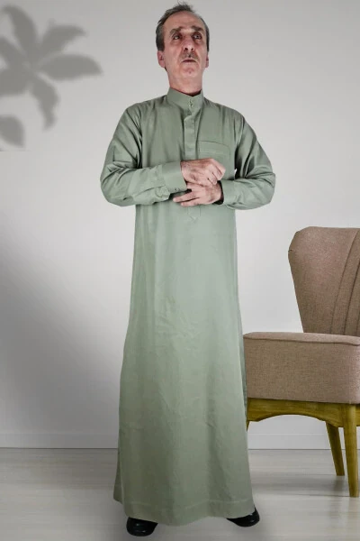 Haj and Umrah Outfits/Prayer Robe with Hidden Buttons and Long Sleeves - Modazone