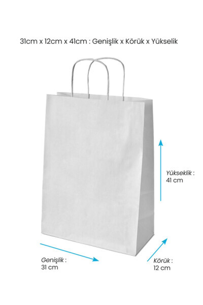 Haj / Umra uchun nom bo'rttirilgan 31x12x41 sm 50 ta sovg'a uchun qog'oz paket - 3
