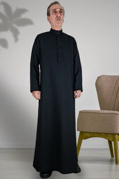 Haj va umra kiyimlari, erkaklar kiyimi, uzun yengli, oldingi ochilmagan, tugmasi yo'q, cho'ntakli - Royal Attire (1)