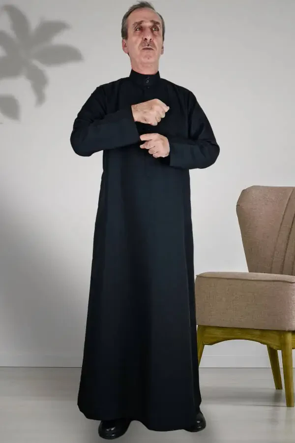 Haj va umra kiyimlari, erkaklar kiyimi, uzun yengli, oldingi ochilmagan, tugmasi yo'q, cho'ntakli - 3