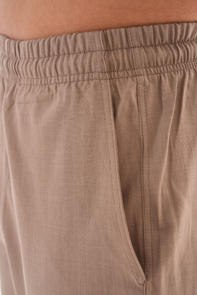 Hajj And Umrah Linen Trousers With Elastic Waist - BESEDU (1)