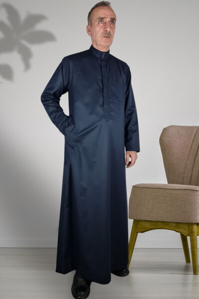 Hajj and Umrah Outfits / Front Buttons Concealed And Long Sleeved Pocketless / Prayer Robe / Men's Fistan - ROYAL ATTIRE