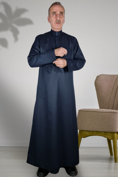 Hajj and Umrah Outfits / Front Buttons Concealed And Long Sleeved Pocketless / Prayer Robe / Men's Fistan - 3