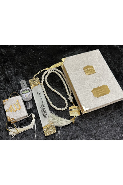 HAJJ-UMRAH GIFT SET CHESTED KAABA MODEL WHITE SET - 3