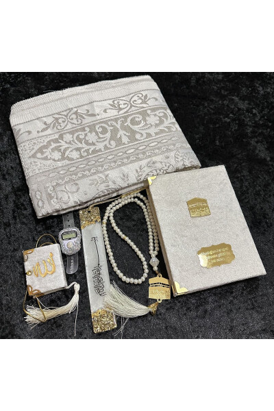 HAJJ-UMRAH GIFT SET CHESTED KAABA MODEL WHITE SET - 4