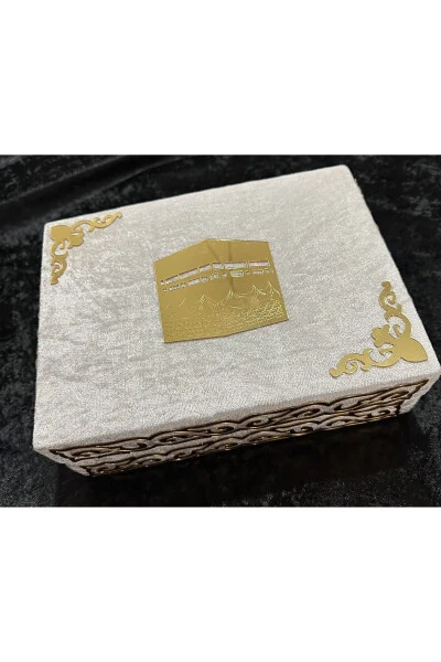 HAJJ-UMRAH GIFT SET CHESTED KAABA MODEL WHITE SET - Modazone