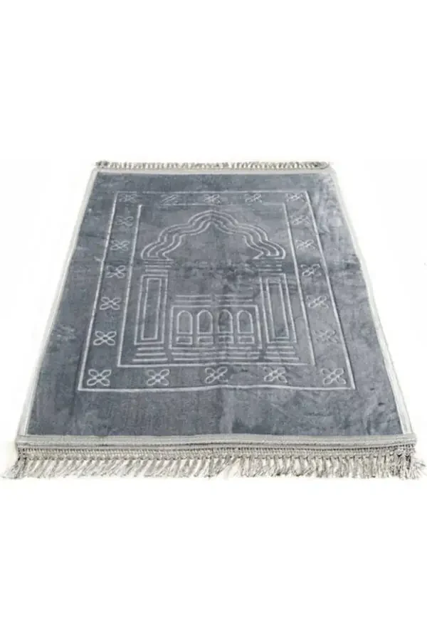 Hajj World Luxury Thick Soft Plush Prayer Rug Non-Slip - 1