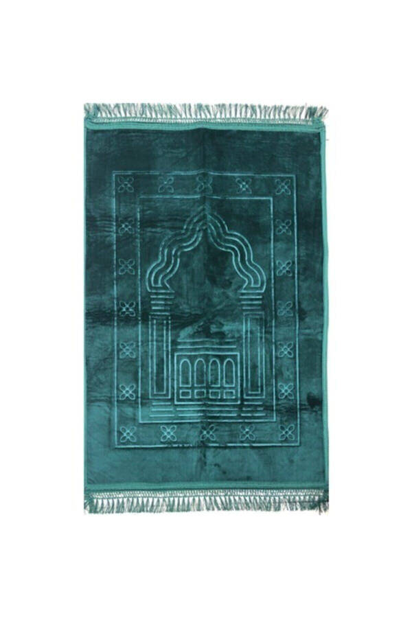 Hajj World Luxury Thick Soft Plush Prayer Rug with Non-Slip Base and Carry Bag 80x120 - 1