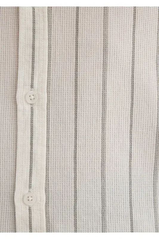 Haki chiziqli ko'ylak Regular Fit / Oddiy bichim 021 - 7