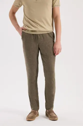 Haki Comfort Fit Beli Lastikli Jagger Pantolon 