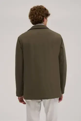 Haki Comfort Fit Chaqaloq Yoqali Fermuarli Ko'ylagi - 4