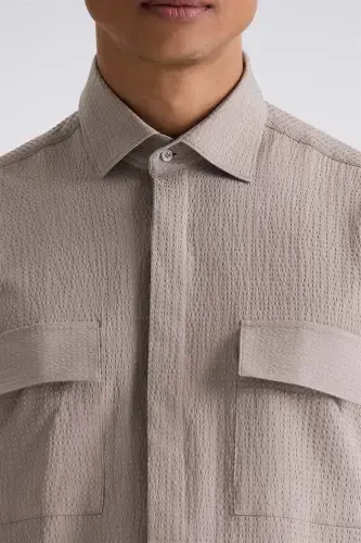 Haki Comfort Fit naqshli sport ko'ylak - 3