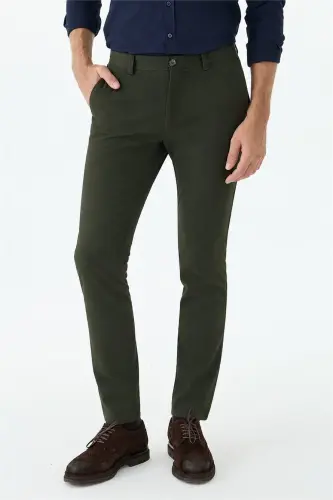 Haki Comfort Fit Pamuklu Kanvas Pantolon - Jakamen (1)
